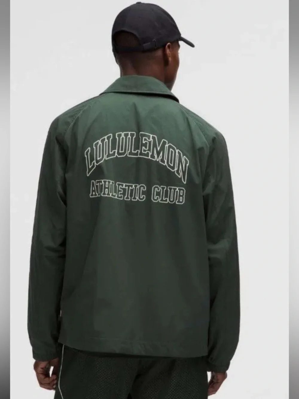 Lululemon Coaches Jacket Graphic Green Mens Small NWT Athletic Club varsity